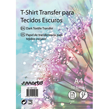Papel Transfer T-Shirt Laser/Copier A4 Tecidos Escuros 4295 10 Folhas