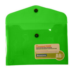 Bolsa Plastico A6 105x148mm1 Botao Transparente Verde   (32843) (44233)