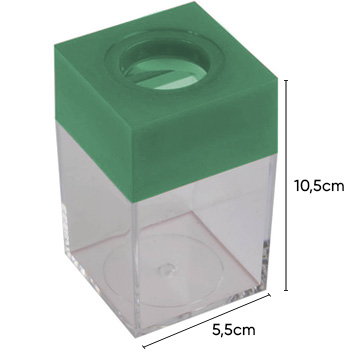 Porta Clips Verde Magnetico Quadrado 1un