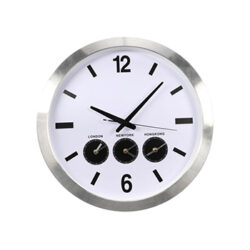 Relógio de Parede em Alumínio Hora de 3 Paises - Ø 45.5 cm